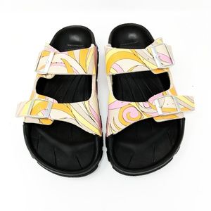 10 Birkenstock Birki's Sandals Pink Orange Yellow